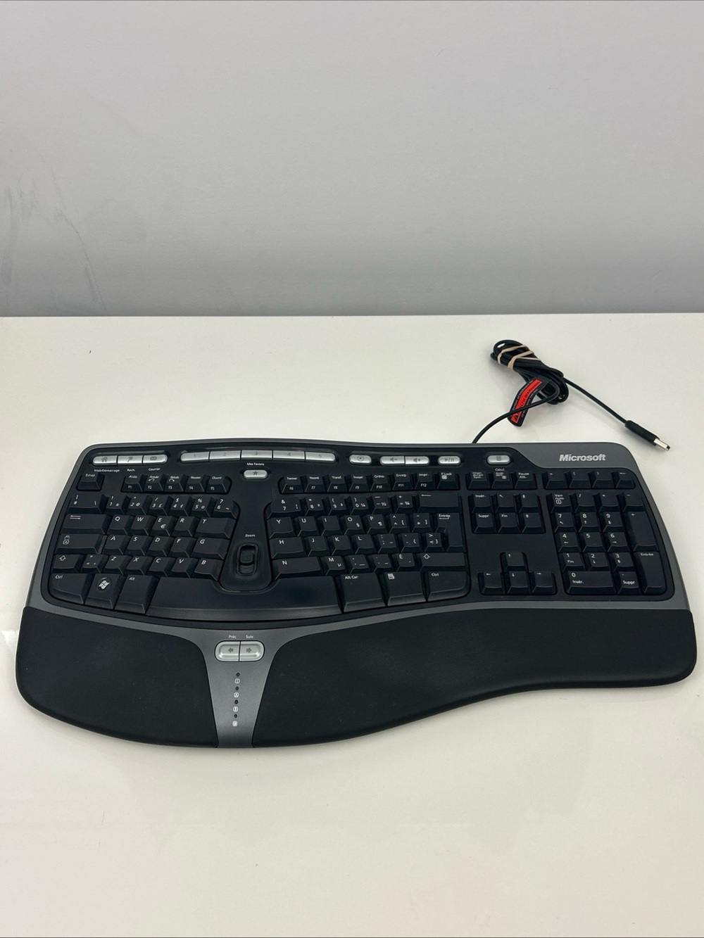 Microsoft Black Ergonomic Wired Keyboard with Built-In Palm Rest